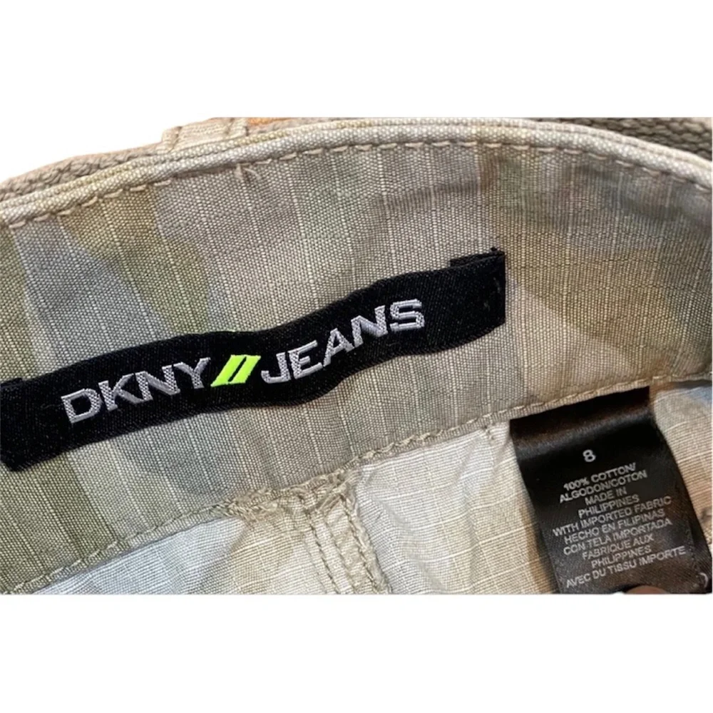 DKNY Khaki Camouflage Belted Pencil Skirt size 8